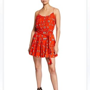RHODE Vibrant Orange Floral Dress